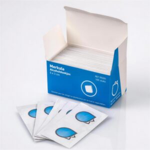Lingettes alcoolisées 6 x 3 cm, 100 unités